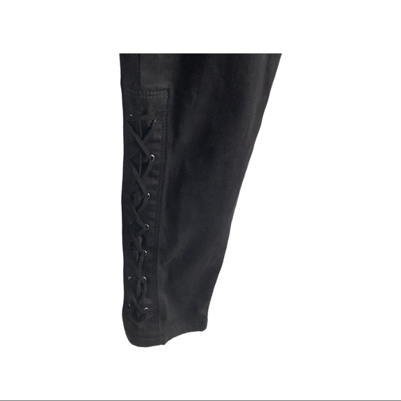 BLANK NYC Women Size 28 Intro Black Stretch Lace Up Ankle Skinny Jeans - Picture 3 of 8